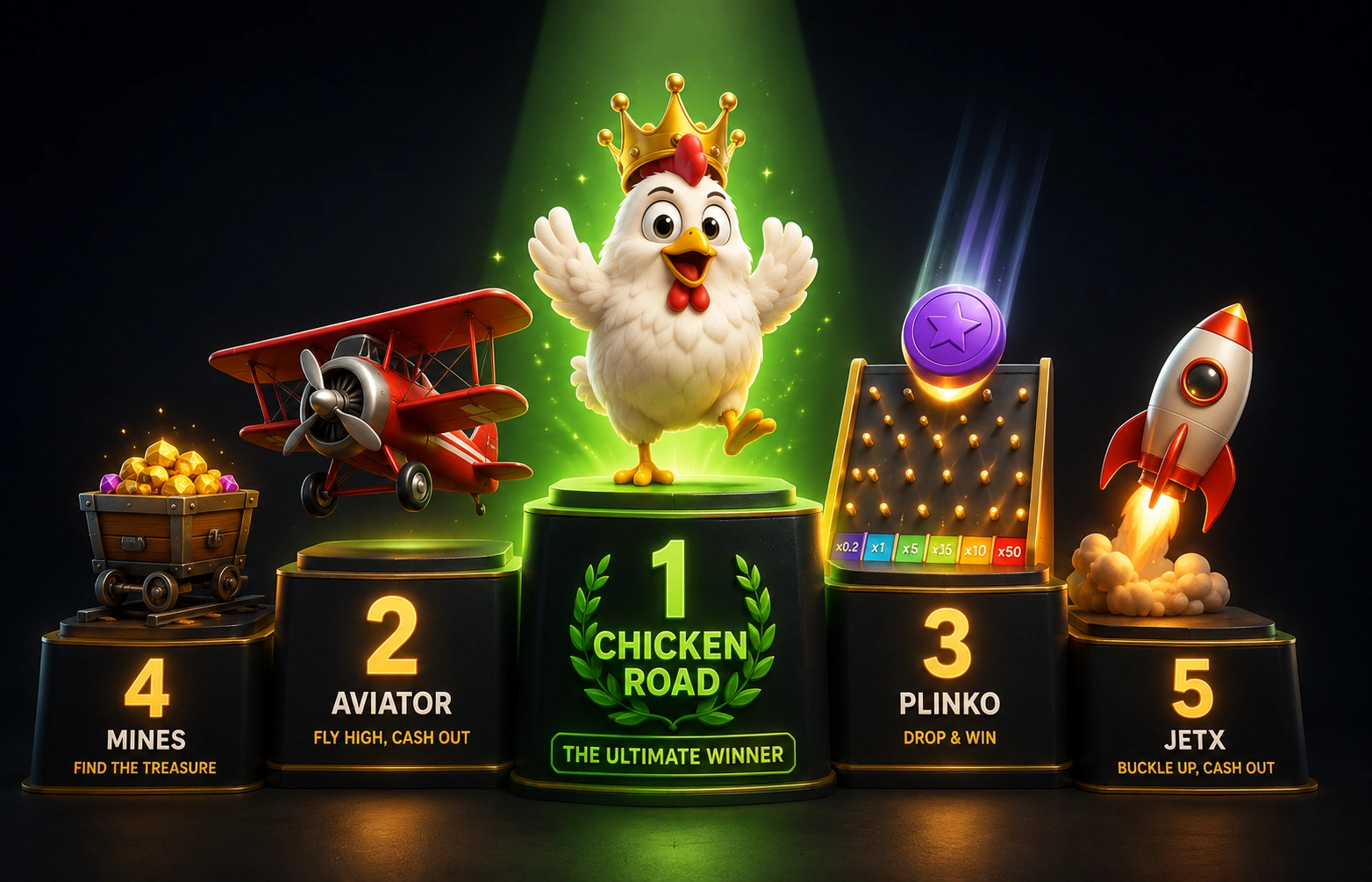 Chicken Road vs other crash games — comparison podium